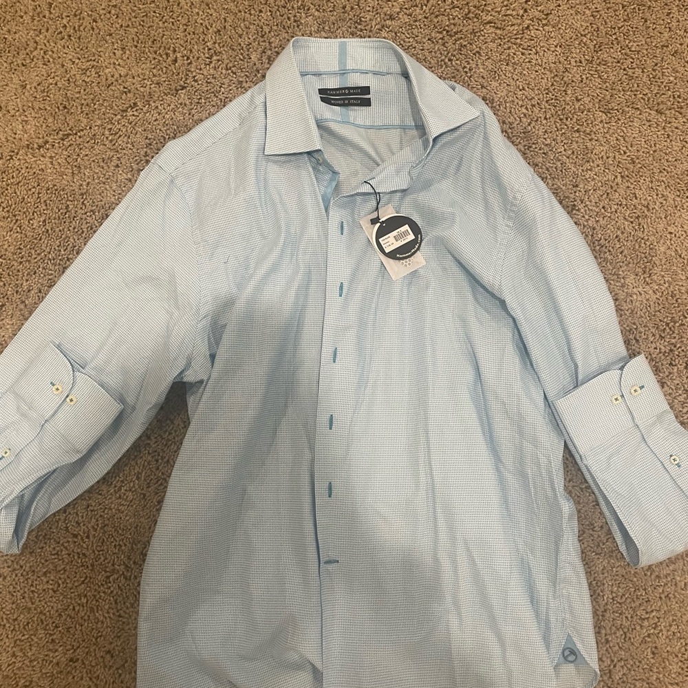 Hammer Made Men's dress shirt
woven in Italy
NEW WITH TAGS